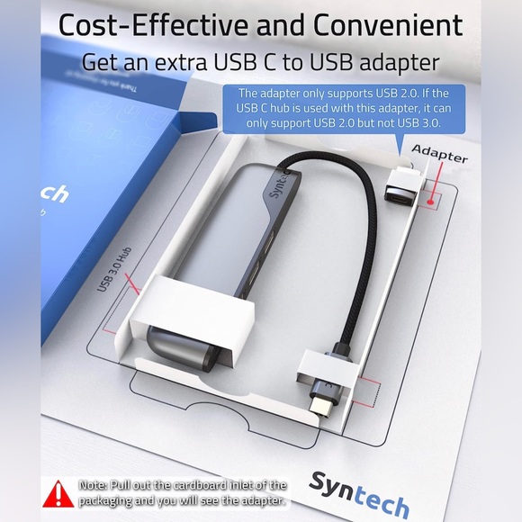 USB C to USB Hub 4 Ports USB C to USB Adapter MacBook Pro iPad Pro iMac - Picture 4 of 7